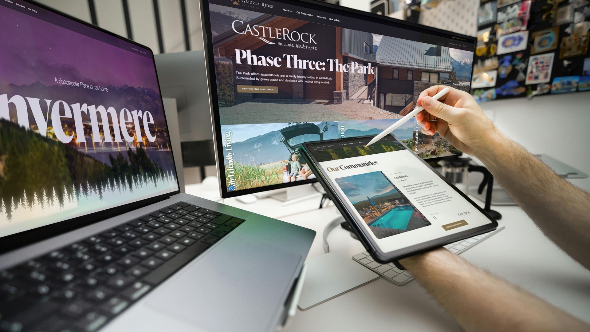 Grizzly Ridge website across desktop, laptop, and mobile screens